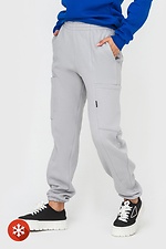 Утепленные штаны на флисе с карманами серого цвета Garne 3041042 фото №3