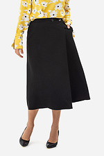 Женская юбка GUI А-силуэта на пуговицах черного цвета Garne 3042045 фото №1