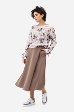 Женская юбка GUI А-силуэта на пуговицах бежевого цвета Garne 3042046 фото №4