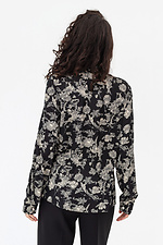 Жіноча блуза GERTIE з зав'язкою чорного кольору в квіти Garne 3042049 фото №5