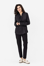 Женская блузка GERTIE черного цвета с завязкой Garne 3042051 фото №4