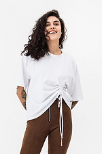 Трикотажна футболка IKE білого кольору з затяжкою Garne 3042053 фото №1