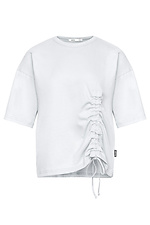 Трикотажная футболка IKE белого цвета с затяжкой Garne 3042053 фото №9