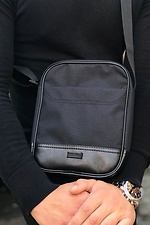 Чорна сумка через плече месенджер з широким ремінцем Mamakazala 8038055 фото №2