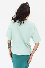 Трикотажная футболка IKE мятного цвета с затяжкой Garne 3042056 фото №5