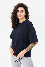 Трикотажная футболка IKE темно-синего цвета с затяжкой Garne 3042057 фото №1