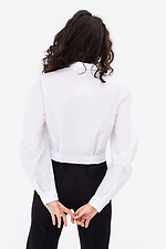 Укороченная женская рубашка CINDY с широкими рукавами белого цвета Garne 3042066 фото №5