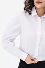 Жіноча укорочена сорочка CINDY з широкими рукавами білого кольору Garne 3042066 фото №6