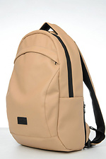 Компактный рюкзак унисекс бежевого цвета из качественной искусственной кожи SamBag 8045067 фото №1