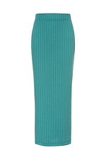 Трикотажная длинная юбка в рубчике зеленого цвета Garne 3042069 фото №13