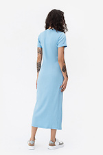 Трикотажное платье GYNAR в рубчик голубого цвета Garne 3042072 фото №4