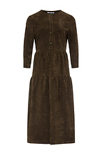 Вельветовое платье AUCHE темно-зеленого цвета с воланами Garne 3042077 фото №8