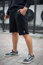 Хлопковые черные шорты с рефлективом до колен Without 8048078 фото №1