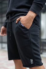 Хлопковые черные шорты с рефлективом до колен Without 8048078 фото №4