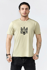 Хлопковая патриотическая футболка зеленая на лето для мужчин GEN 9001083 фото №1