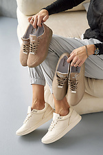 Жіночі кросівки замшеві весняно-осінні бежеві  2505084 фото №2