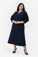 Женское классическое платье темно-синего цвета А-силуэта с укороченными рукавами Garne 3042084 фото №2