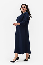 Жіноча класична сукня темно-синього кольору А-силуету з укороченими рукавами Garne 3042084 фото №3
