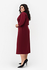 Жіноча класична сукня бордового кольору А-силуету з укороченими рукавами Garne 3042085 фото №2
