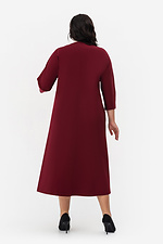 Жіноча класична сукня бордового кольору А-силуету з укороченими рукавами Garne 3042085 фото №3