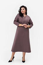 Женское классическое платье фиолетового цвета А-силуэта с укороченными рукавами Garne 3042086 фото №1