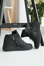 Подростковые ботинки кожаные зимние черные  2505088 фото №4