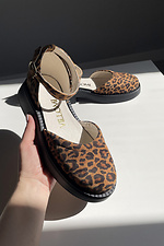 Стильные леопардовые открытые туфли  4206091 фото №3