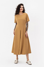 Класична сукня ADA пісочного кольору з широкою спідницею Garne 3042096 фото №1