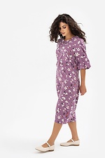 Сукня з пишними рукавами фіолетового кольору в квітковий принт Garne 3041097 фото №1