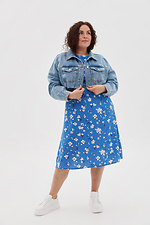 Сукня з пишними рукавами синього кольору в квітковий принт Garne 3041099 фото №8