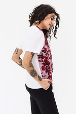 Трикотажная футболка ARYA белого цвета с кружевным бордовым полотном Garne 3042099 фото №5