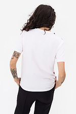 Трикотажна футболка ARYA білого кольору з бордовим мереживним полотном Garne 3042099 фото №6