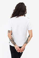 Трикотажна футболка ARYA білого кольору з чоорним мереживним полотном Garne 3042100 фото №7