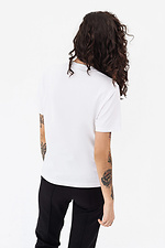 Трикотажная футболка ARYA белого цвета с черным блестящим кружевным полотном Garne 3042101 фото №6