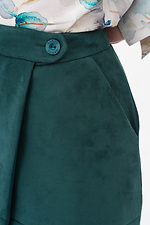 Замшевая юбка на запах изумрудного цвета Garne 3042102 фото №7