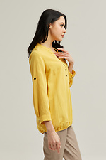 Желтая хлопковая блуза YELLOW с планкой на пуговицах Garne 3040104 фото №3