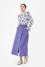 Замшевая юбка на запах фиолетового цвета Garne 3042104 фото №2