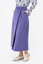 Замшевая юбка на запах фиолетового цвета Garne 3042104 фото №4