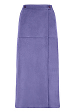 Замшевая юбка на запах фиолетового цвета Garne 3042104 фото №7