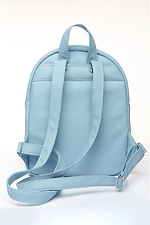 Женский маленький рюкзак голубого цвета с внешним карманом на молнии SamBag 8045104 фото №3