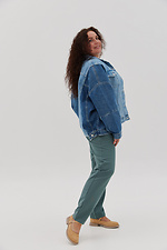 Класичні завужені штани нефритового кольору Garne 3041109 фото №3