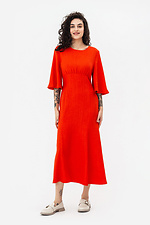 Сукня AMBERLY силуету Годе червоного кольору з пишними рукавами Garne 3042110 фото №1