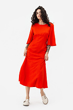 Сукня AMBERLY силуету Годе червоного кольору з пишними рукавами Garne 3042110 фото №4