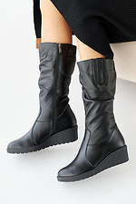 Женские ботинки кожаные зимние черные  2505114 фото №2