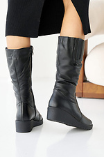 Жіночі шкіряні черевики зимові чорні  2505114 фото №6