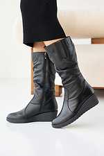 Женские ботинки кожаные зимние черные  2505114 фото №7
