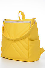 Жіноча стьобана сумка-рюкзак жовтого кольору SamBag 8045119 фото №7
