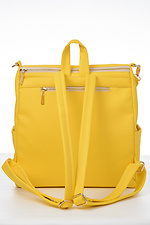 Жіноча стьобана сумка-рюкзак жовтого кольору SamBag 8045119 фото №9