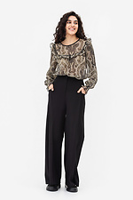 Широкие прямые брюки COLETTE черного цвета с квадратными карманами Garne 3042122 фото №2