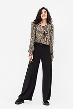 Широкие прямые брюки COLETTE черного цвета с квадратными карманами Garne 3042122 фото №4